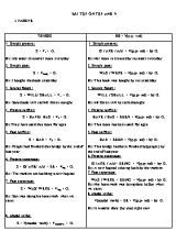 Bài tập ôn tập môn Tiếng Anh Lớp 9 trong thời gian nghỉ tránh dịch Covid-19